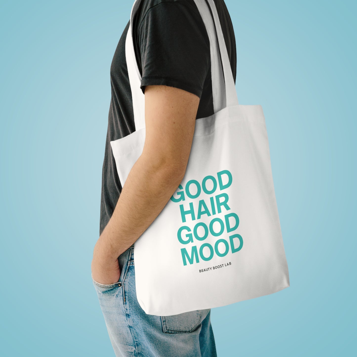 Good-Hair-Day Tote – Borsa canvas eco 38×40 cm | Beauty Boost Lab