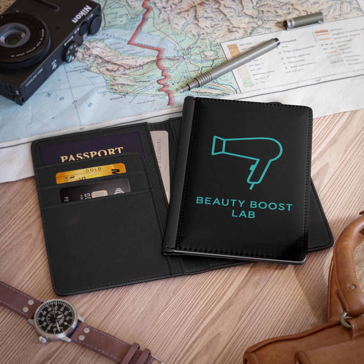 Smooth Passage – Copri-passaporto RFID-safe in similpelle | Beauty Boost Lab