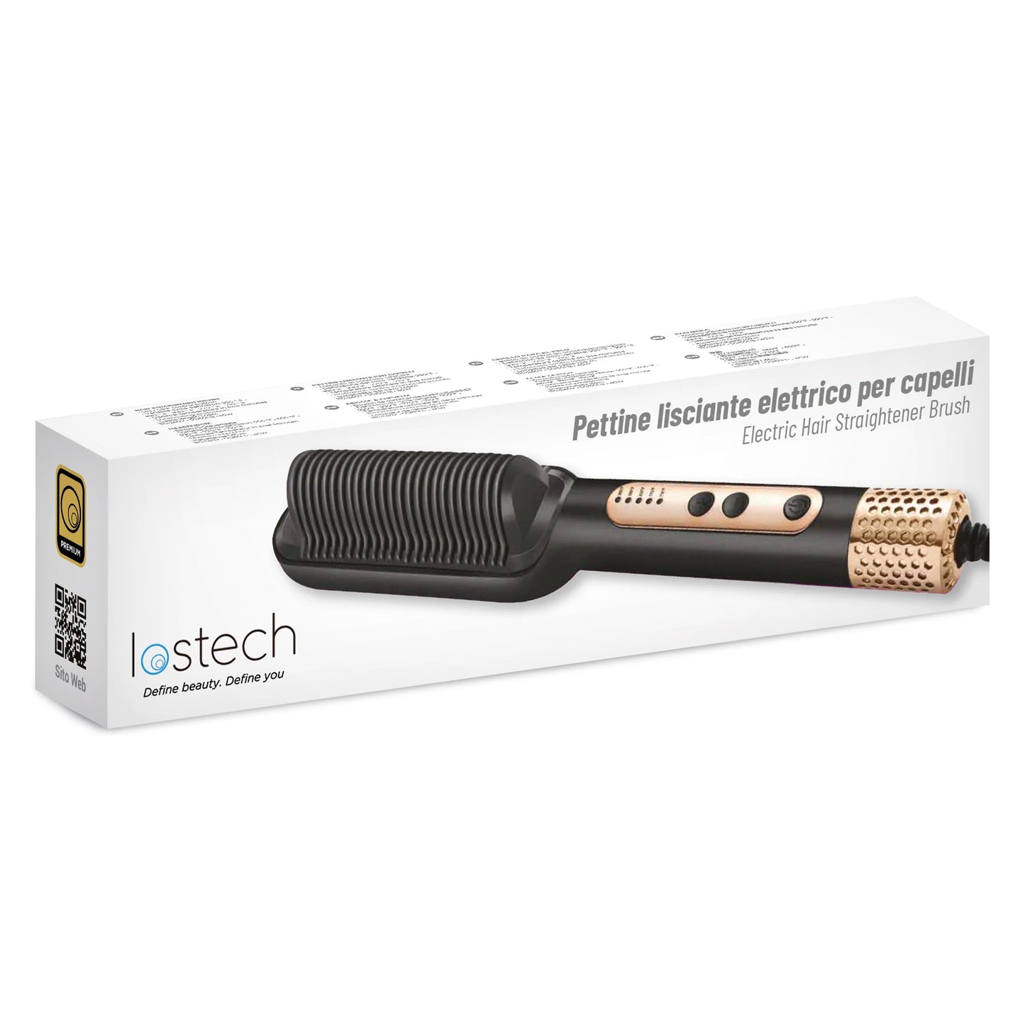 LOSTECH PREMIUM LS-SC210B – Pettine Lisciante per Capelli (Nero)