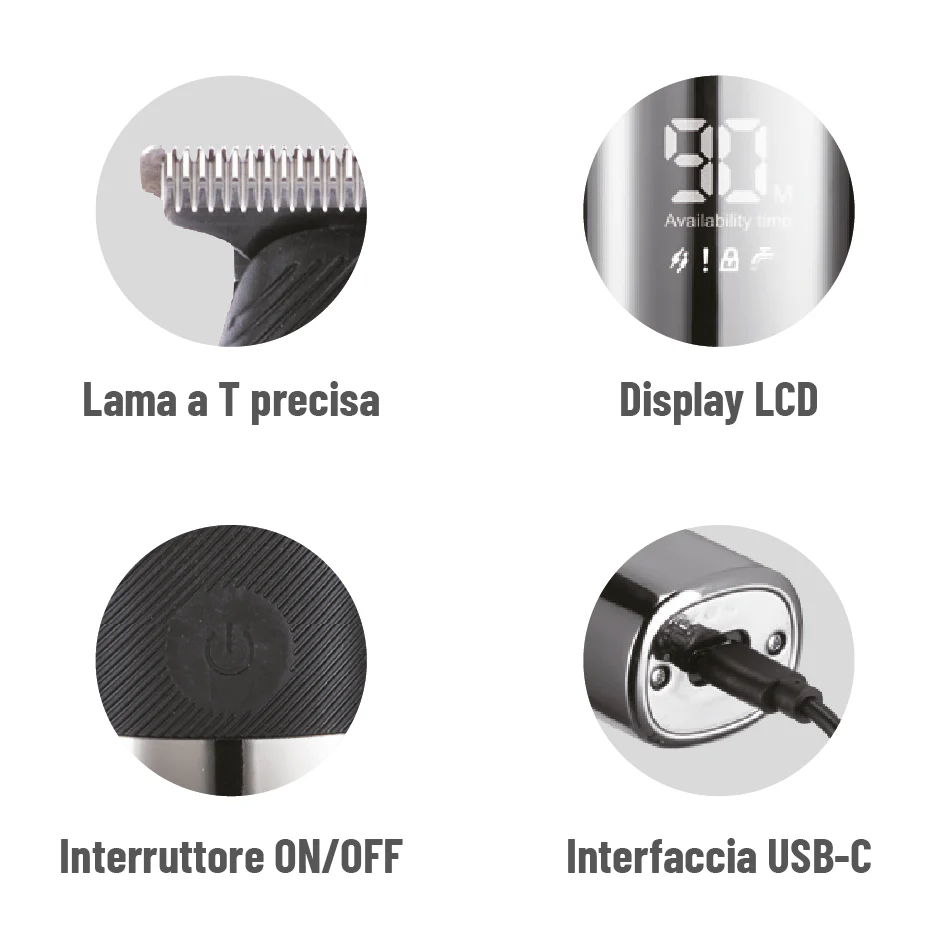 MINI TAGLIACAPELLI CON DISPLAY - LOSTECH PREMIUM LS-TCM01